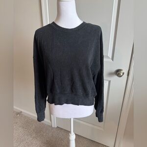 Women’s Black Cropped Sweatshirt By Pink Rose